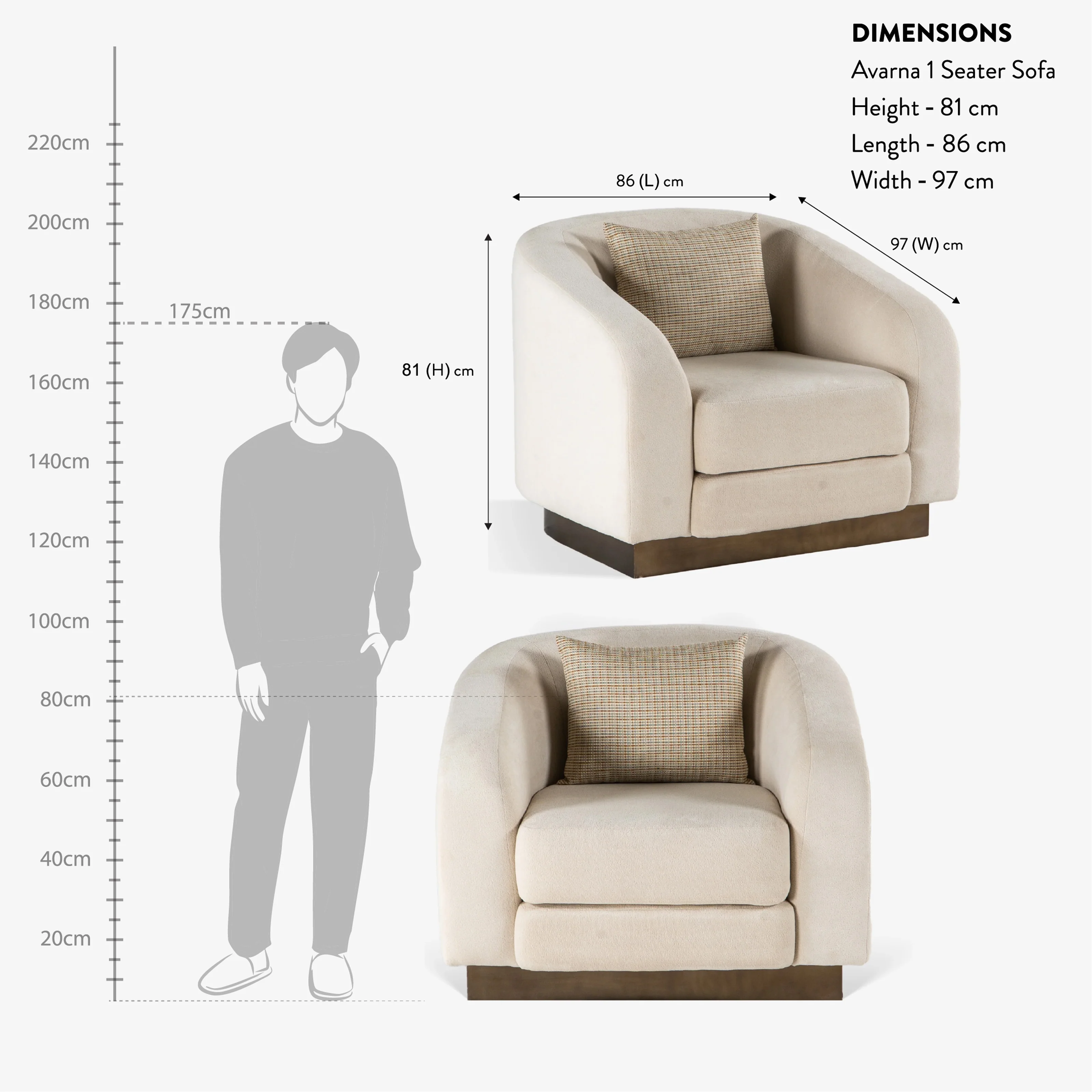 Avarna 1 Seater Sofa - Image 8