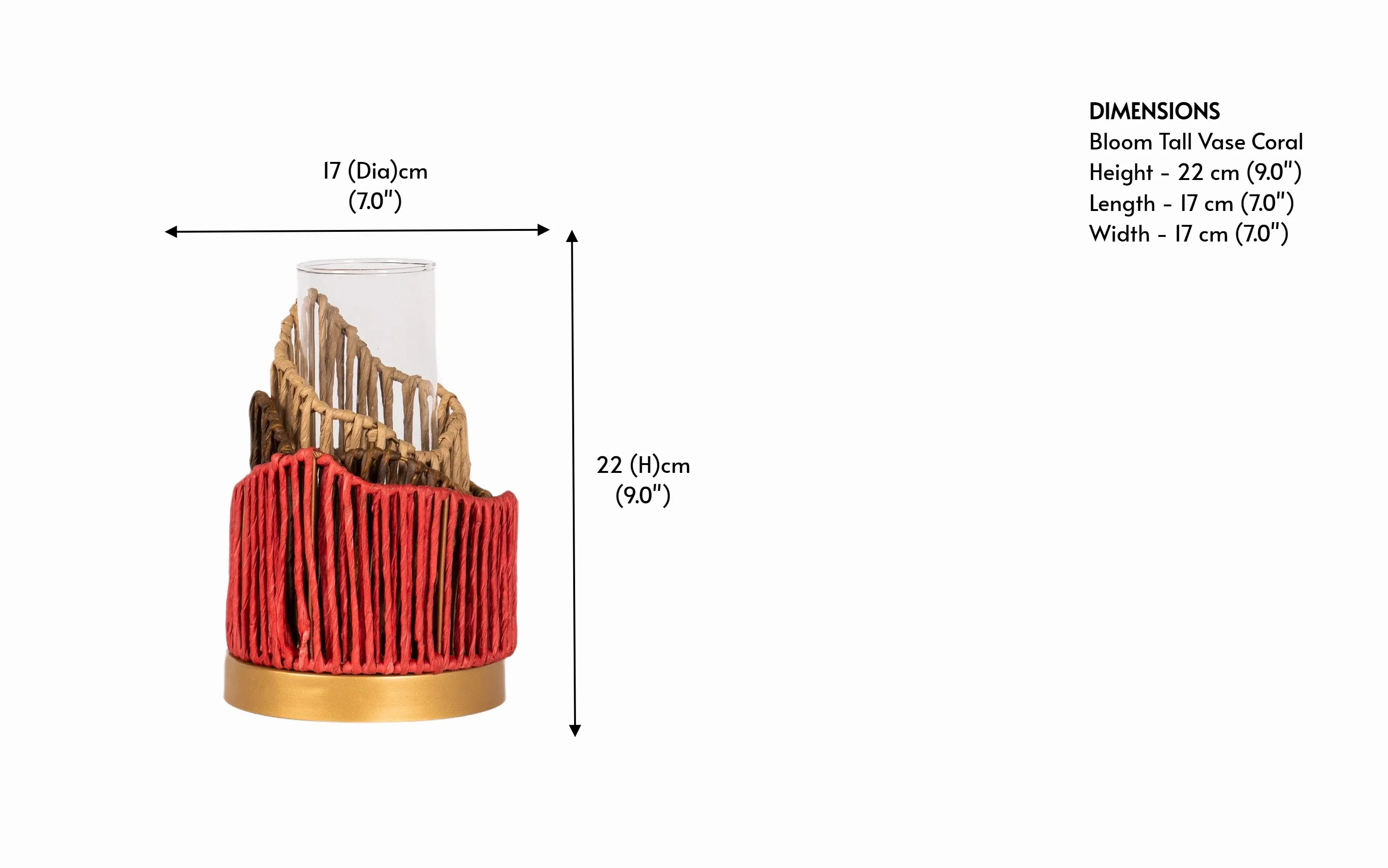 Bloom Tall Vase Coral - Image 6