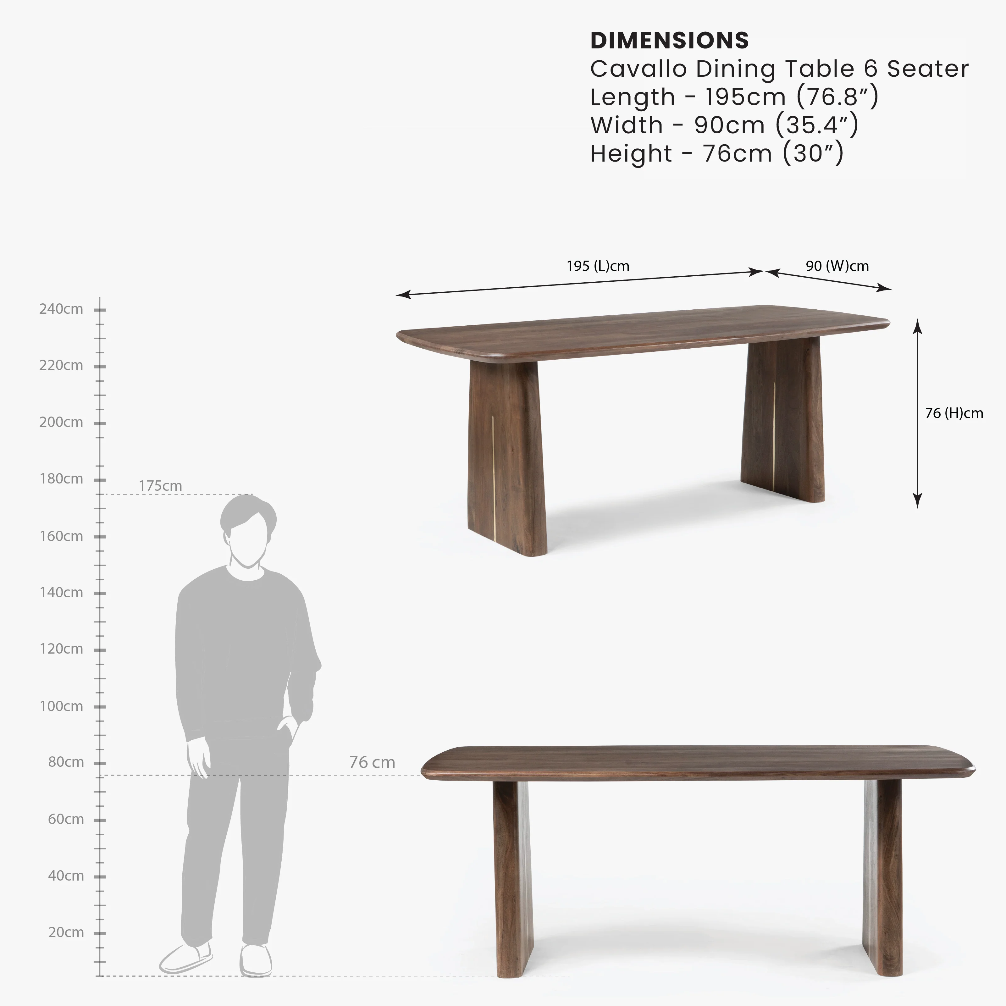 Cavallo Wooden Dining Table - Image 5