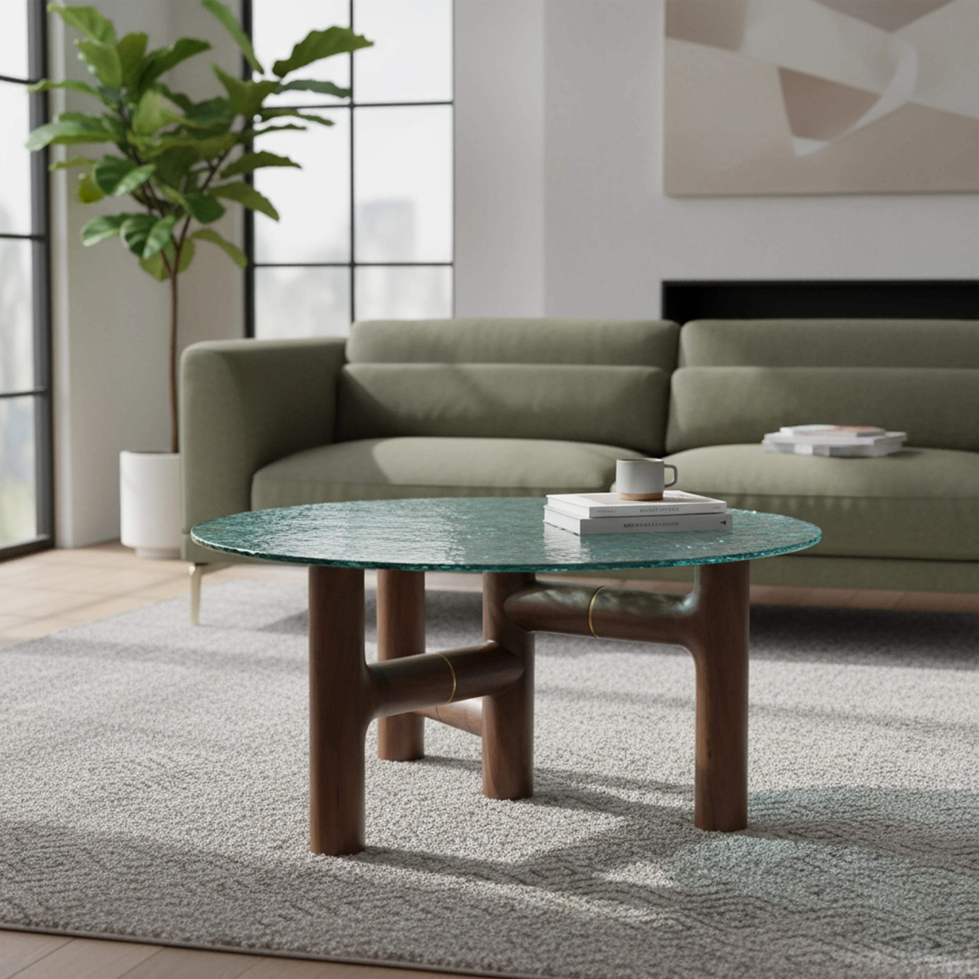 Forma Coffee Table With Glass Top