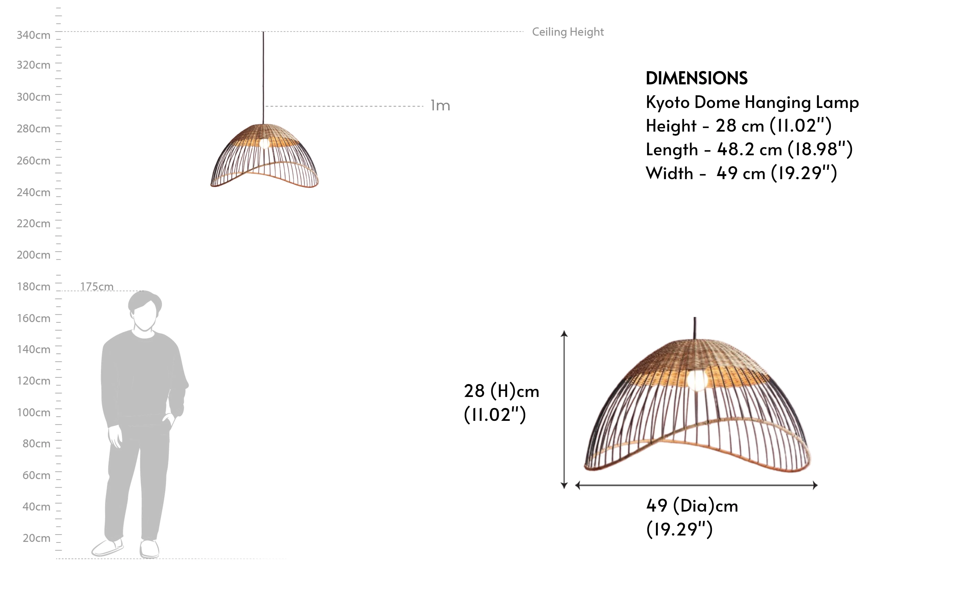 Kyoto Conical Tall Hanging Lamp - Image 6