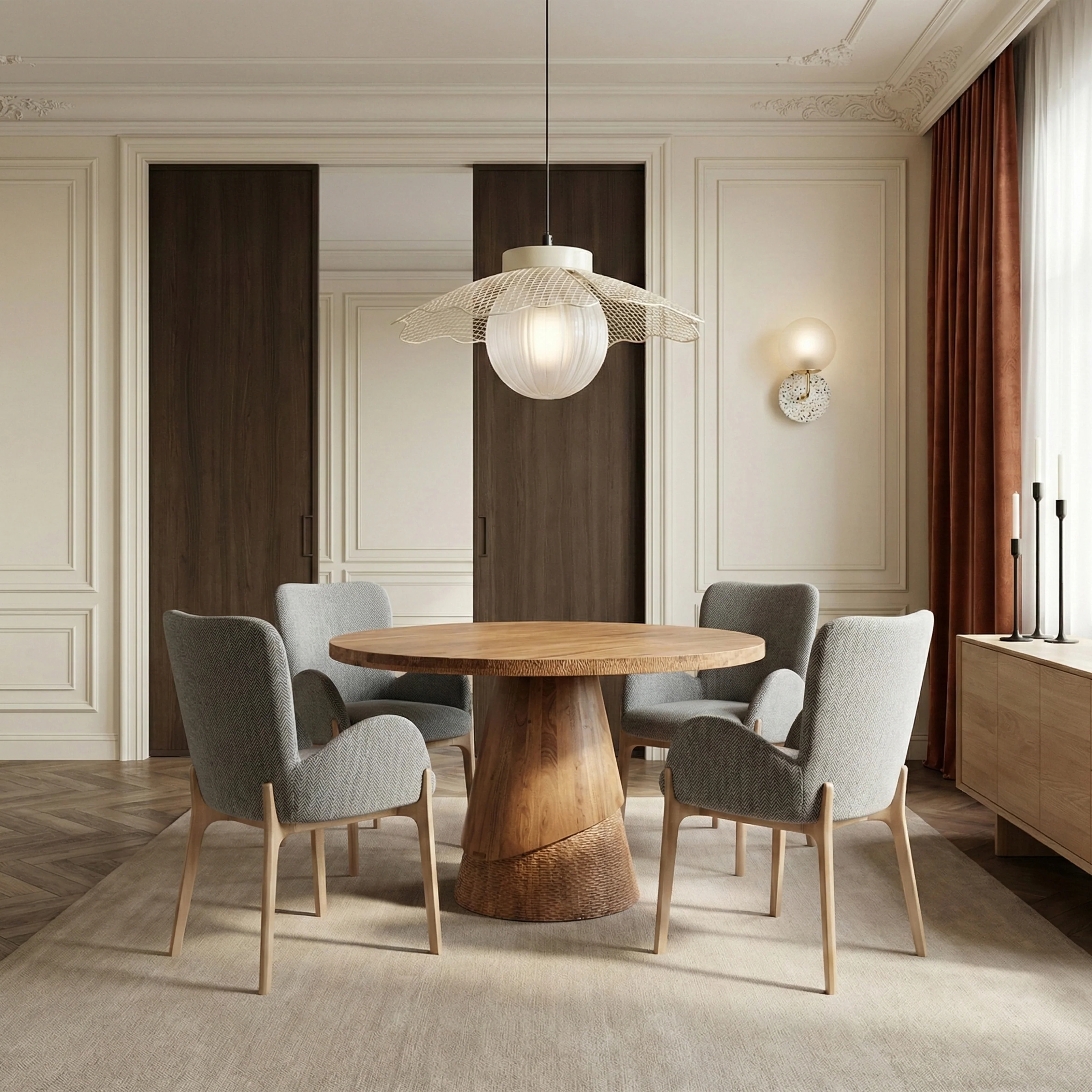 Le Dame Wooden Dining Table 4 Seater - Image 9