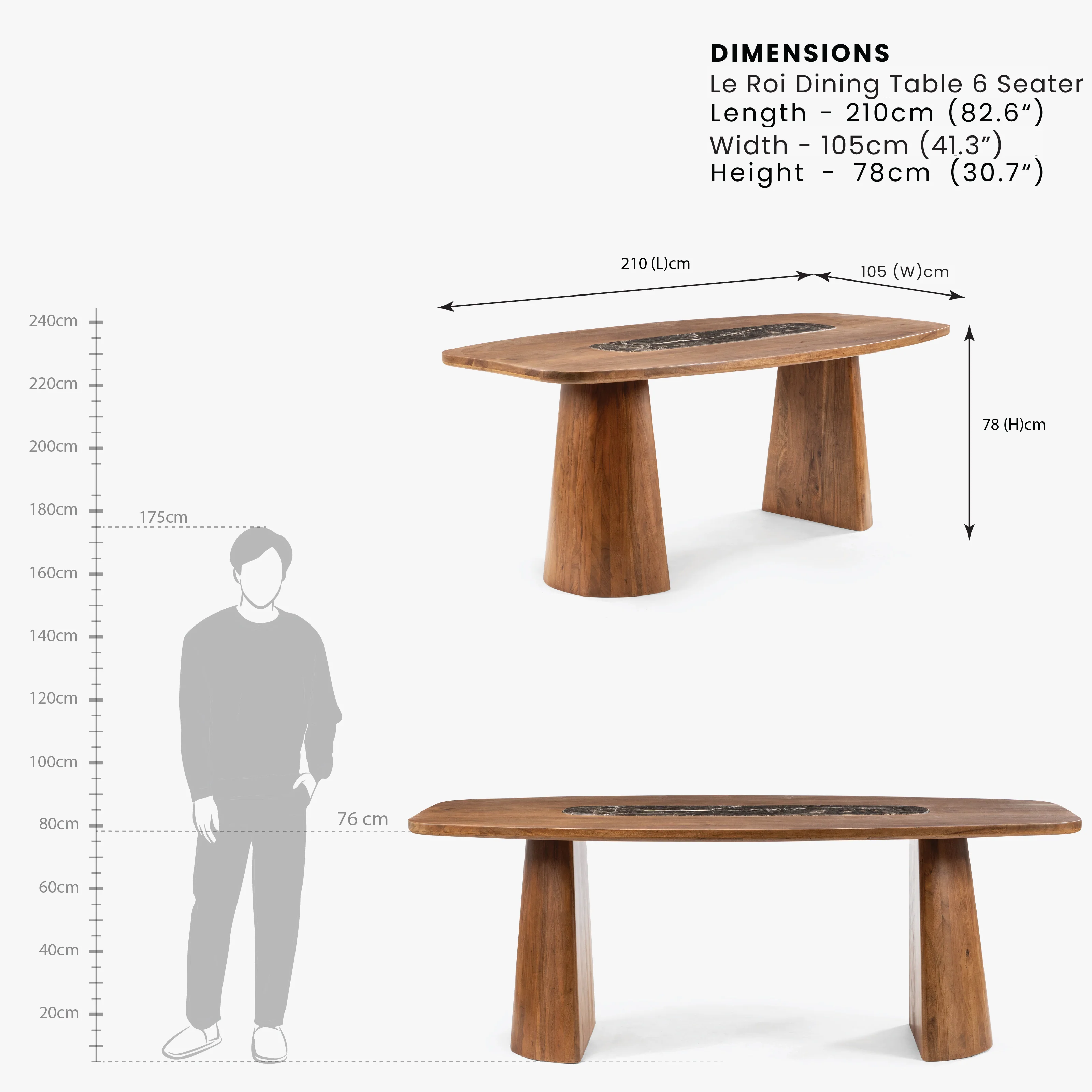 Le Roi Wooden Dining Table - Image 5