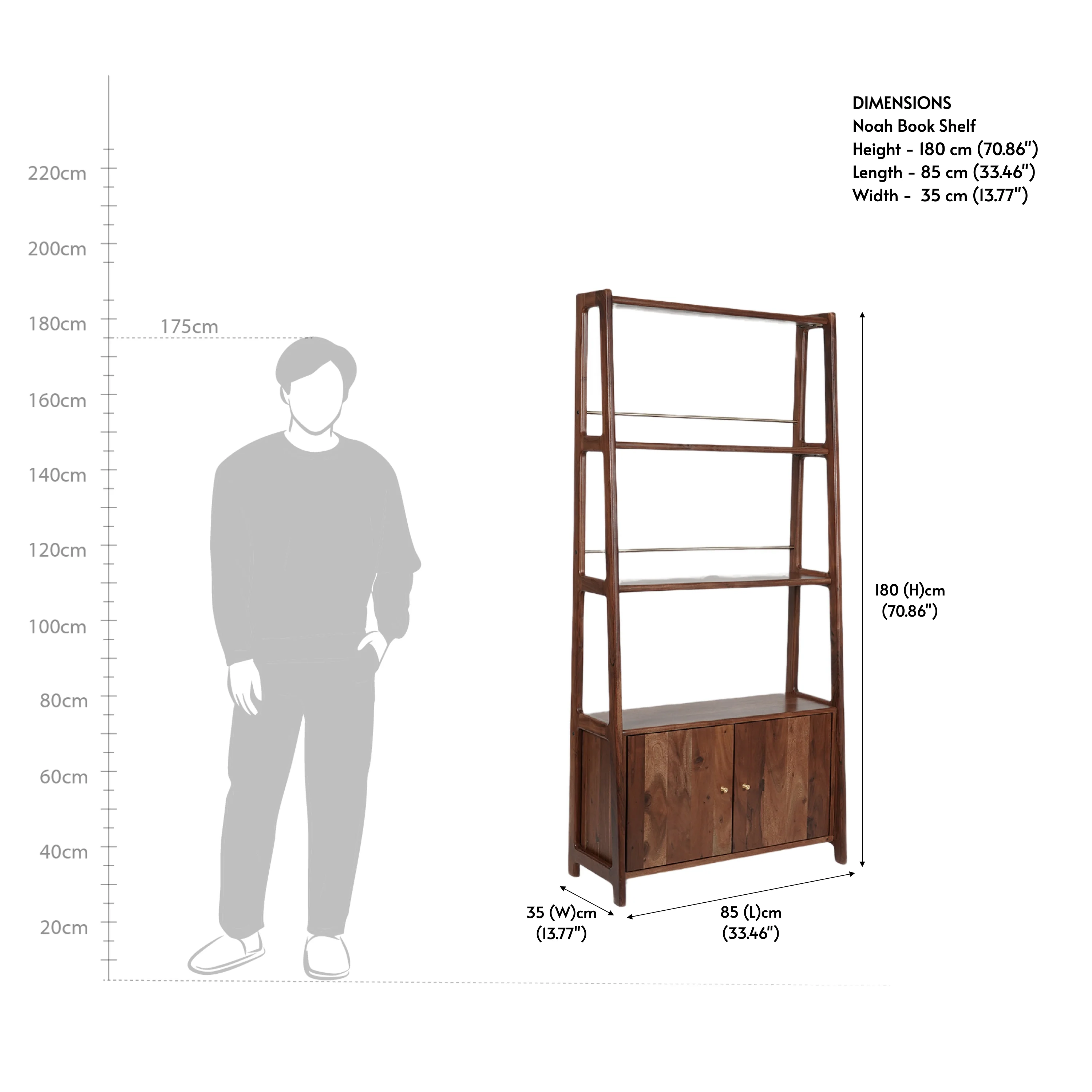 Noah Bookshelf With Storage Unit - Image 5