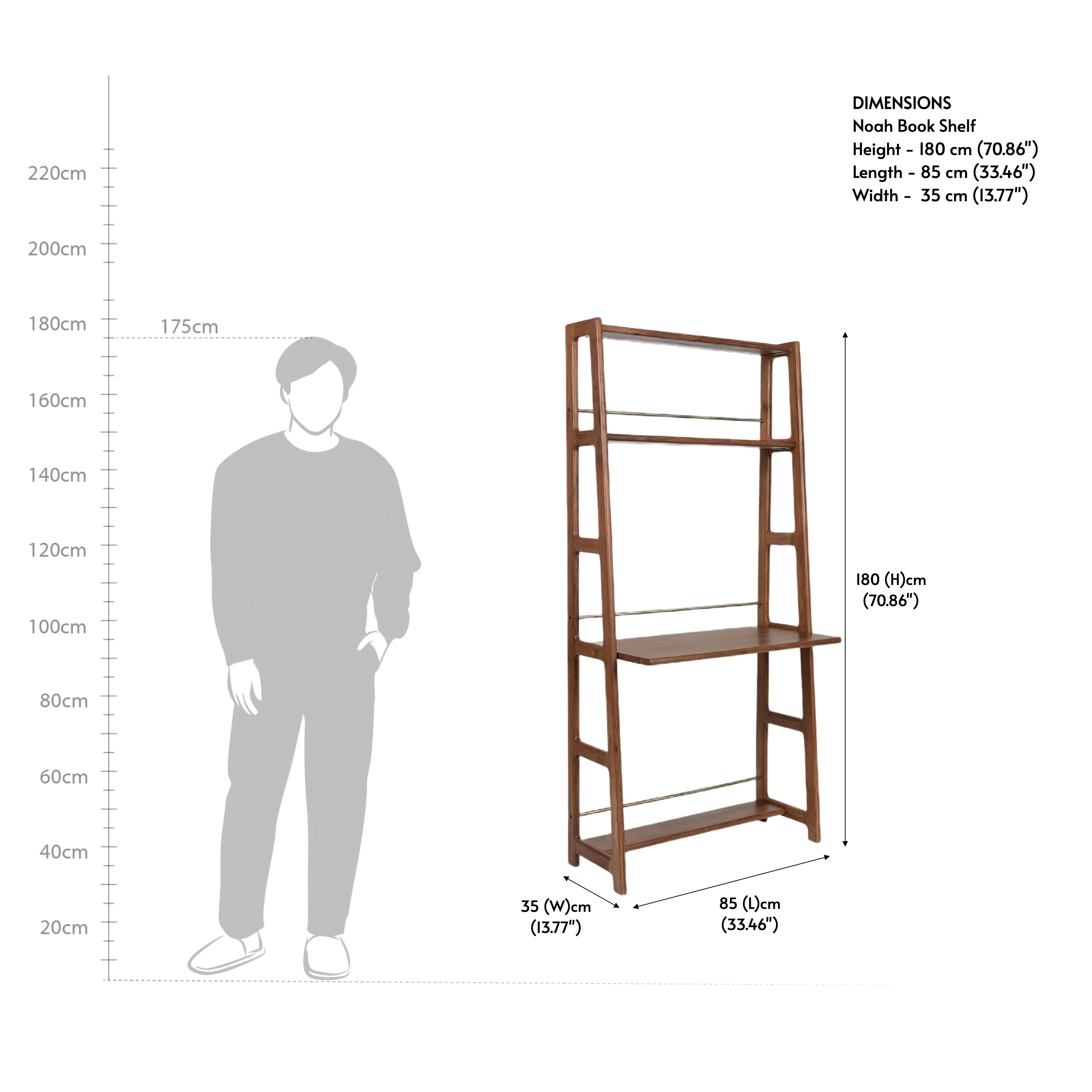 Noah Mid Century Bookshelf - Image 5