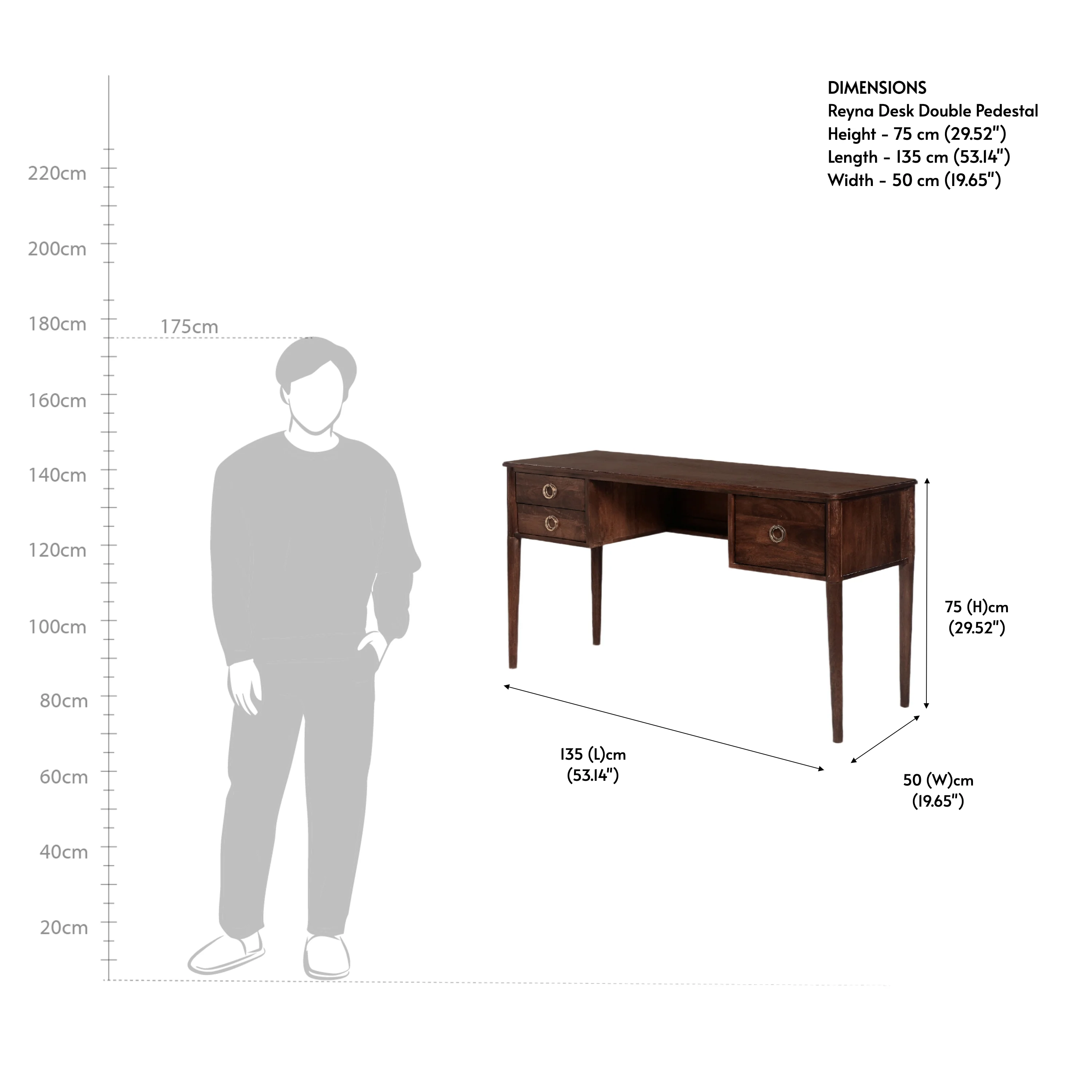 Reyna Desk Double Pedestal - Image 4