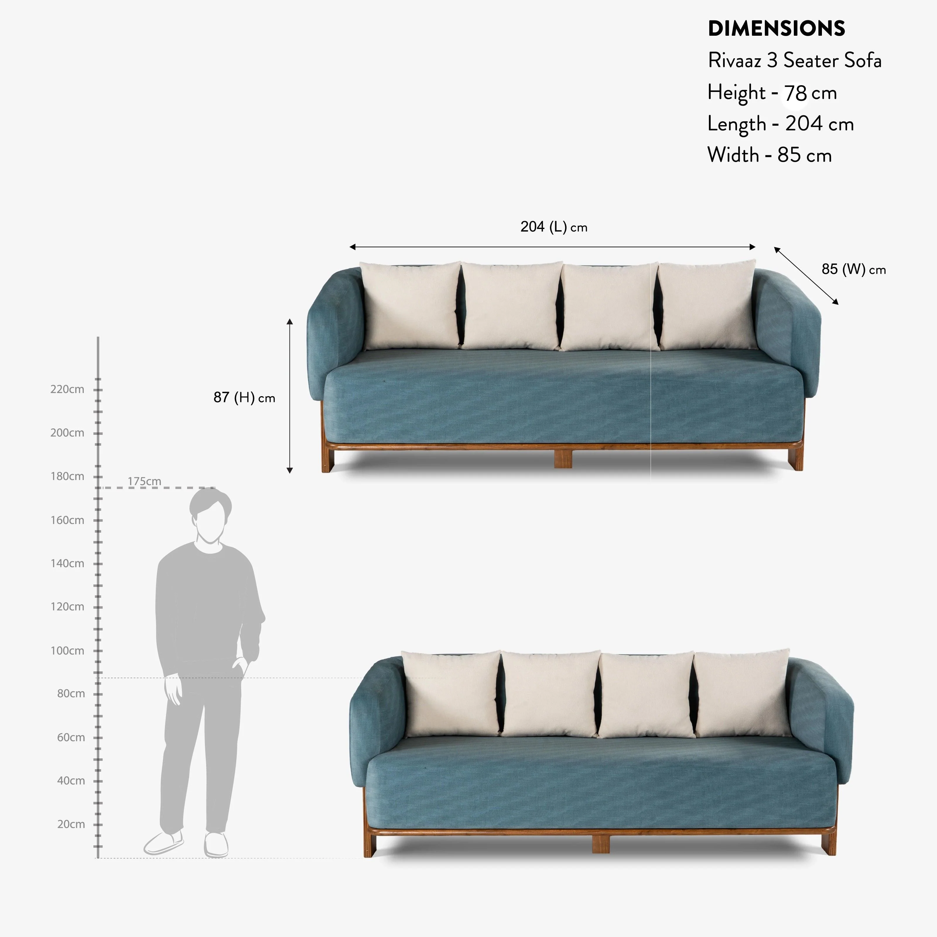 Rivaaz 3 Seater Sofa - Image 6