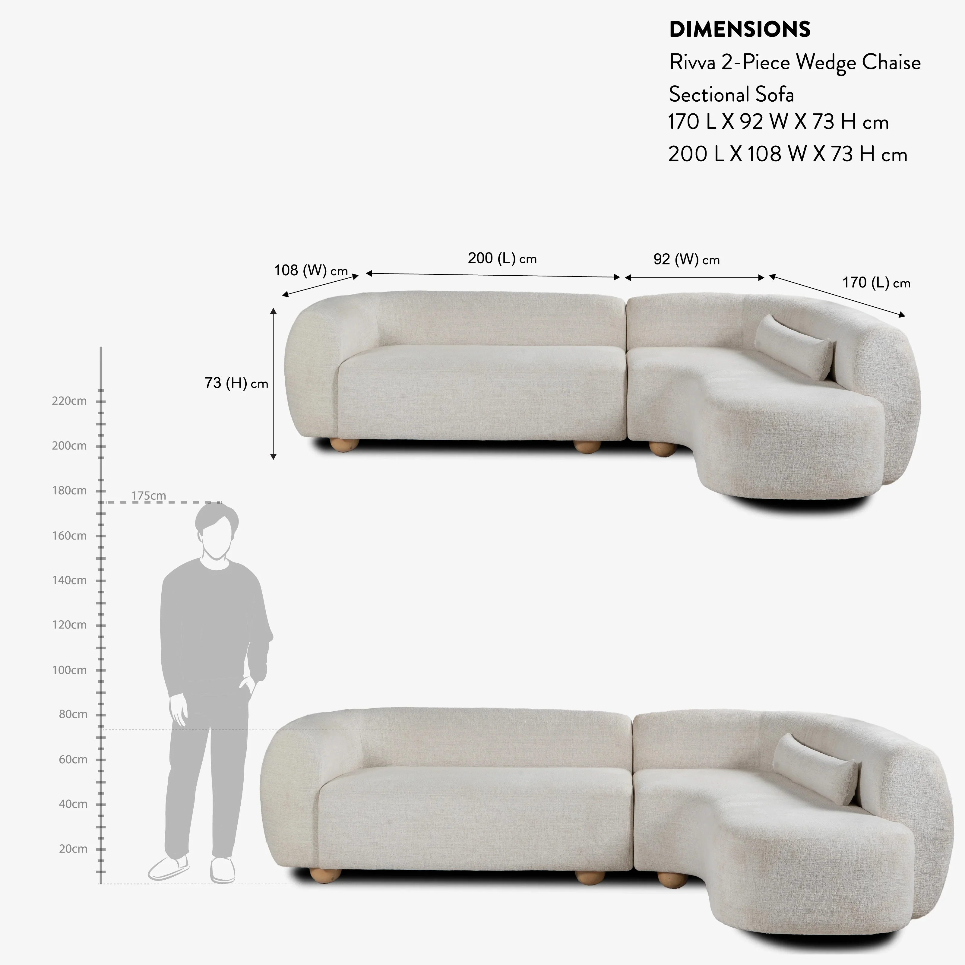 Rivva 2-Piece Wedge Chaise Sectional Sofa - Image 4