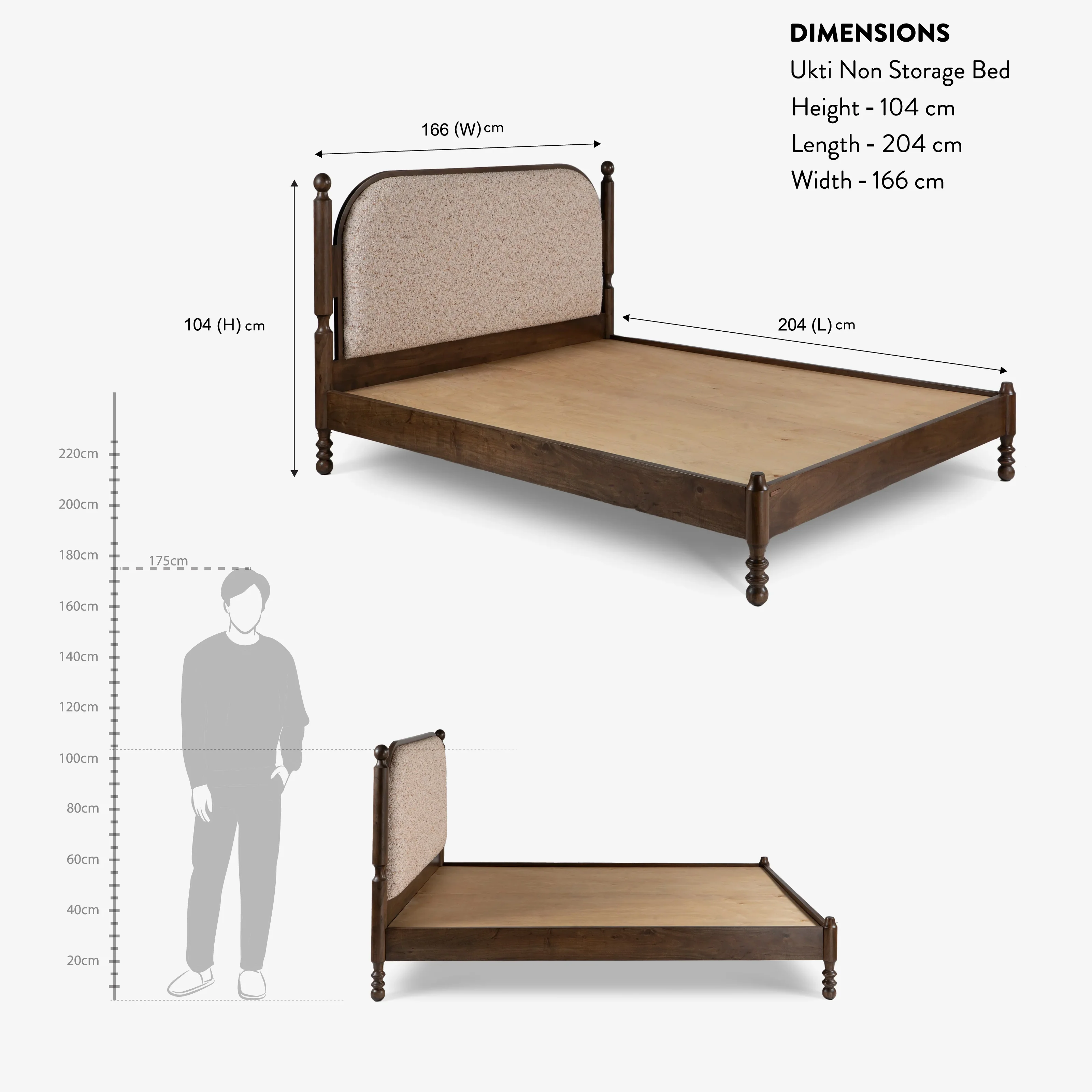 Ukti Non Storage Queen size Bed - Image 4