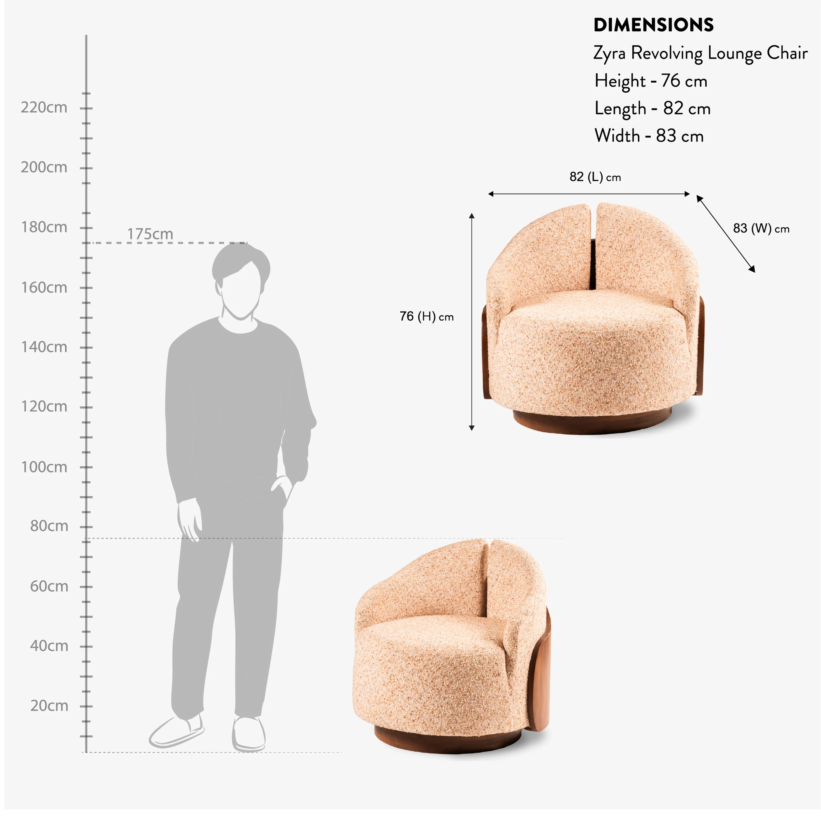 Zyra Revolving Lounge Chair - Image 7